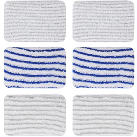 6 Pièces Clean and Steam Lingette, Clean and Steam Accessoires, Serpillere Balai Vapeur pour Rowenta Clean & Steam ZR850002 ZR005801 ZR005804 (Gris et Bleu)