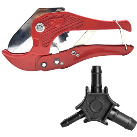 Coupe Tuyau et Ebavureur Multicouche Ensemble D'outils, Pince Coupe Tube pour Coupe-tube en 1-5/8 Pouces 42 MM, Calibreur Ebavureur pour Tuyau de Diamètre 16-20-25 MM avec Poignée Ergonomique (Noir)