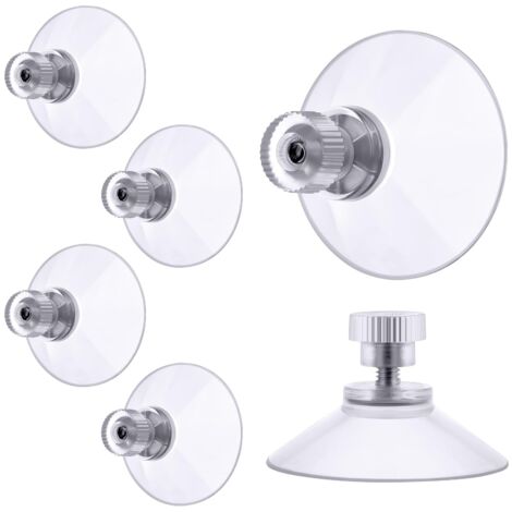 ventouse a visser, 6 Pièces 32mm Ventouses Transparentes avec Filetage, Extra Fortes PVC Plastique Suspension Rideau Isolant Ventouse pour Camping Car, Fenêtre, Salle de Bain, Van