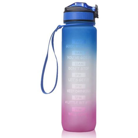 Bouteille d'eau , 1L de Sport, Bouteille d'eau, de gaz Carbonique Adapté, Étanche Sport pour l'École,Bureau,salle de sport,plein air,Vélo,Violet Bleuté (1/4)