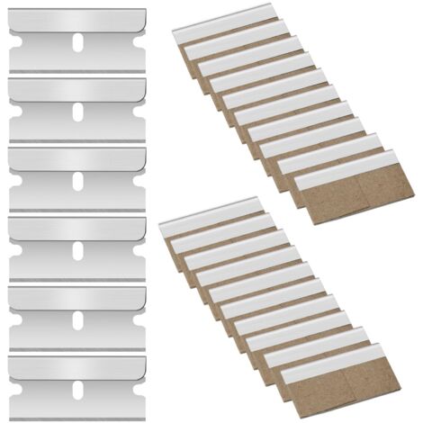 20 pièces Lame Grattoir de Rechange, Grattoir Vitre, Grattoir Vitrocéramique, Racloir, Racloir Vitrocéramique, Métal Lames Rechange Pour Grattoir, Avec emballage indépendant,40  20 mm