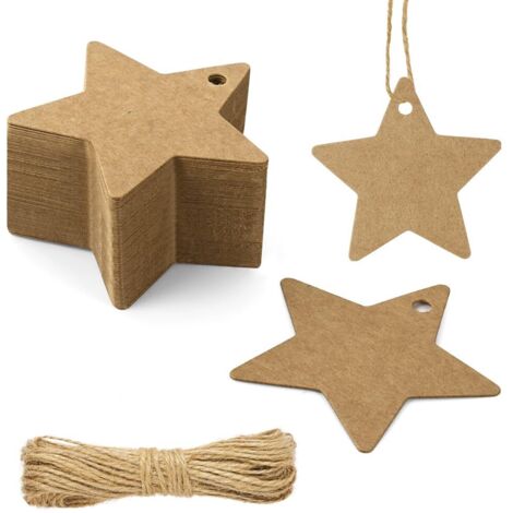 Lot de 60 Etiquette Prix 66cm, Étiquettes de Prix En Papier, Étiquettes avec Fil en Papier Vierges Inscriptibles, Etiquette Krafts pour Vêtements, Bijoux, Garages, Fournitures et Cadeaux
