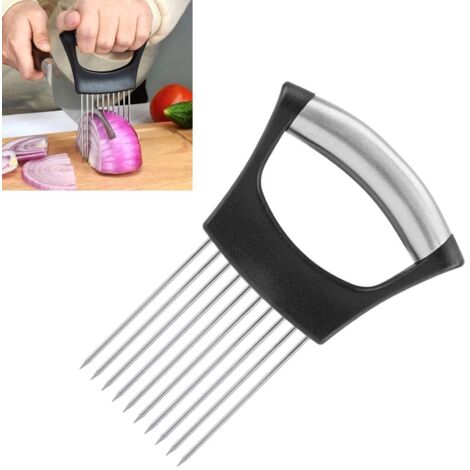 Fourchette à Oignon et Couteau à Oignon en Acier Inoxydable, Trancheuse à Oignon, Pour Couper Viande, Légumes, Fruits, Ustensiles de Cuisine en Acier Inoxydable