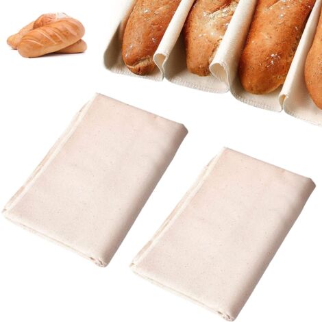Toile de Lin Boulangerie, Toile de Boulangerie, 2 Pezzi 45  75cm Toile de lin pour la Cuisson du Pain, Toile de lin pour Pâtisserie, pour Cuisson des Baguettes, Fermentation de la Pâte