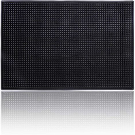 Tapis de séchage en silicone noir antidérapant pour bar et cuisine, résistant à la chaleur – 30 × 45 cm (1/5)