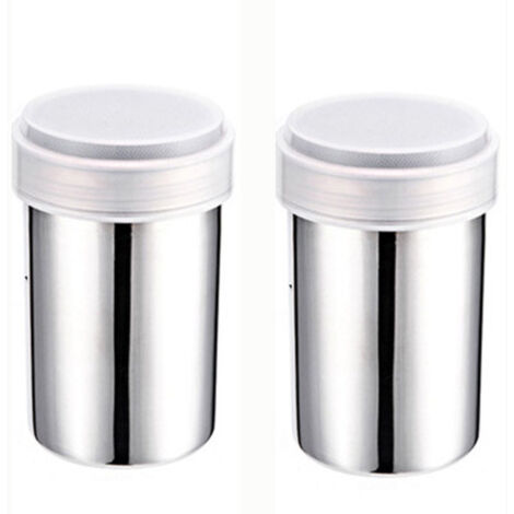 Lot de 2 saupoudreuses en acier inoxydable 304, format moyen, pour poivre, sel et épices – 7 × 10 cm (1/5)