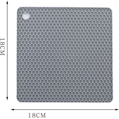 Lot de 4 dessous de plat en silicone antidérapant, réutilisables, résistants à la chaleur – gris nordique