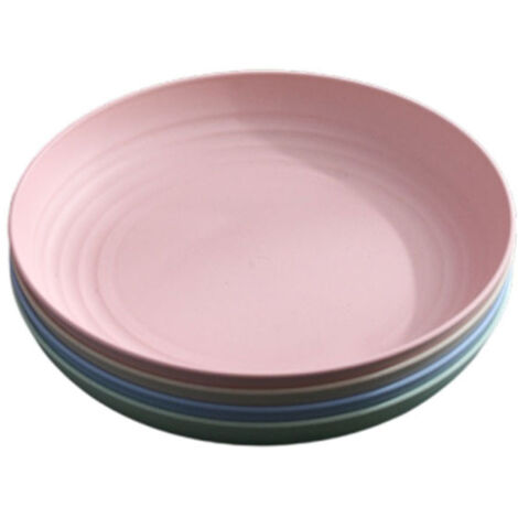 Lot de 8 assiettes plates en fibre de blé, légères et réutilisables, vaisselle pique-nique – Ø 23 cm (1/5)