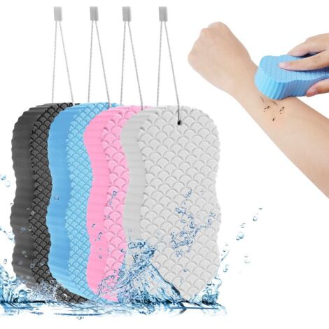 Badeschwamm Massageschwamm Duschschwamm, 4PCS Ultra Soft Bath Shower Body Sponge, Gommage Éponge Krperpeeling Krperpflege Éponge (1/3)