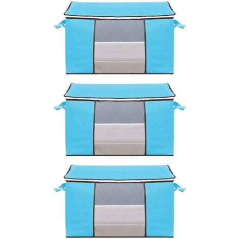 3 Pièces Grand sac de Rangement, petit sac à usages multiples Pliable Unterbett Bedside, de Stockage avec une Poignée, la Conservation des Couvertures, des Vêtements, des Couvertures, des Oreillers de (1/4)