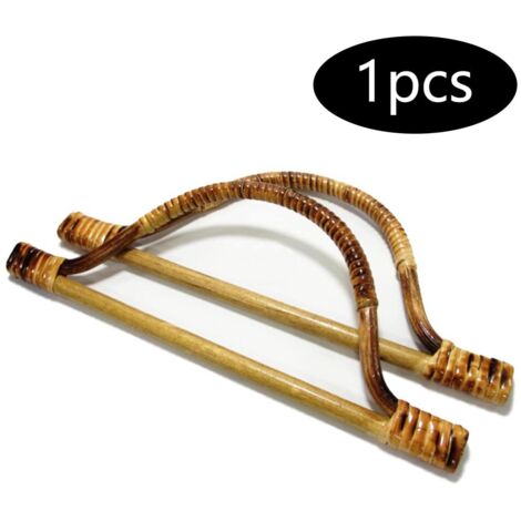 Poignée En Bois De Remplacement Pour Sac - 2 Pièces Fait Main Couleur Fauve Cuivré - Longueur 14.6 Cm