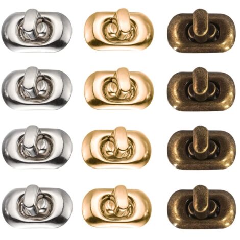 Fermoir Sac 12 Pièces Fermoirs pour Porte Monnaie Fermetures à Tourner Fermoir Cartable Verrouillage Par Rotation Sac Fermoir Pression Sac Twist Lock Fermoir pour Sac