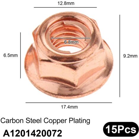 25 X M8 En Cuivre Connecteurs Collecteur D'échappement 8 Mm