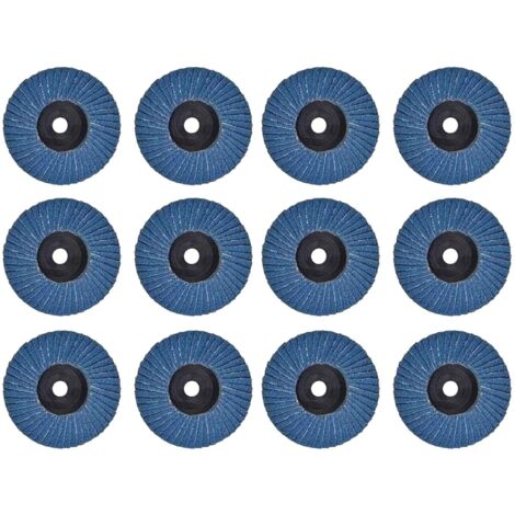 Lot de 12 Disques Abrasifs à Lamelles - 75 mm - Grain 120 - Métal, Acier, Bois - Bleu