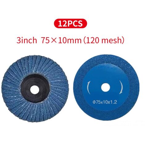 Lot De 12 Disques Abrasifs à Lamelles 40/60/80/120 Pour Métal Bois Acier