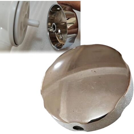 Bouton rotatif pour baignoire, couvercle de trop-plein de baignoire, en alliage de zinc, bouton rotatif pour bonde de baignoire/évacuations de bac à serpillière, argenté