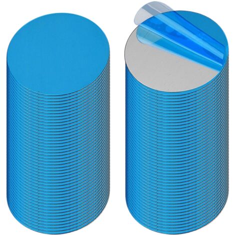 Lot de 100 plaquettes métalliques autocollantes argentées - 30 mm - Rondes - Aimants pour étagère Tonie - Points magnétiques Tonie - Plaquettes métalliques autocollantes pour téléphone portable