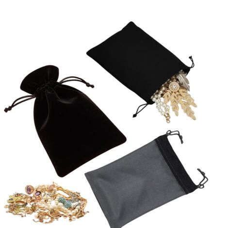 Pochette Velours Pour Cartes De Tarot - Motifs Pentagramme Et Constellations - 13x18 Cm - 3