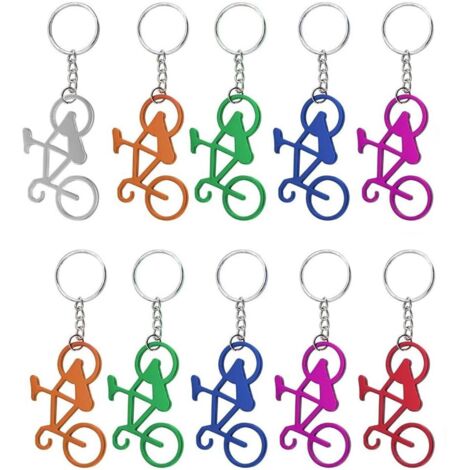 Lot de 10 décapsuleurs en alliage de zinc pour vélo, porte-clés pour fête, mariage, bar, couleur aléatoire