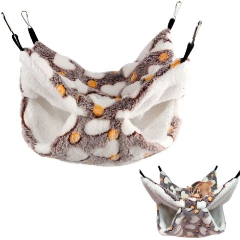 Hamac pour animaux de compagnie, Hamac pour hamster, Hamac petite cage pour animaux de compagnie, double couche, autres petits animaux, 34 x 34 cm (1/5)