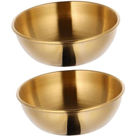 Lot de 2 bols à sauce en acier inoxydable, ronds, dorés, réutilisables, empilables, 200 ml, parfaits pour sauces, desserts, apéritifs, dîners, fêtes, usage quotidien