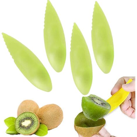 Kiwi Lot de 10 cuillères en plastique pour éplucheur de fruits et ustensiles de cuisine, éplucheur kiwi, cuillère, cuillère en plastique, couteau à fruits, couleurs aléatoires