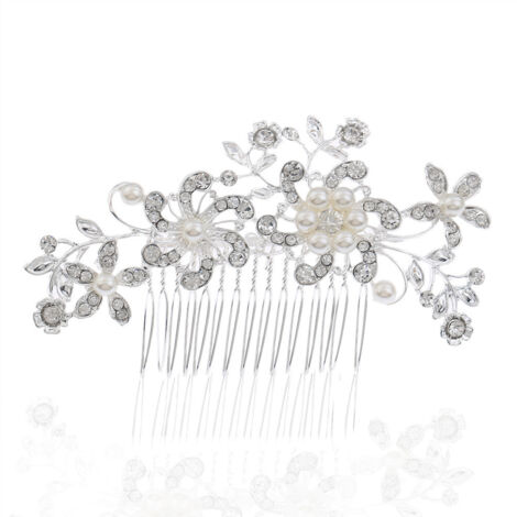 Mariage pince à cheveux avec le peigne de cheveux de Perles Haargesteck Zircone cubique (1/4)