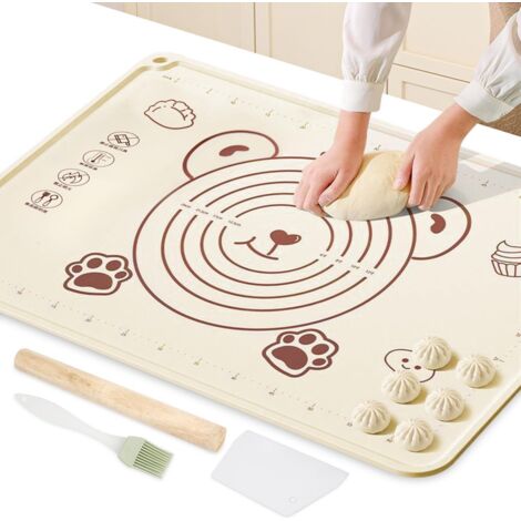 Tapis de cuisson en silicone - grand - 70 x 50 cm - tapis de pâte, silicone antidérapant, tapis de cuisson pour étaler la pâte, tapis de pâte, antiadhésif, tapis d'étalement, tapis de cuisson, silicon