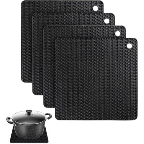 Maniques en silicone (lot de 4) - Polyvalentes - Résistantes à la chaleur jusqu'à 240 °C - Maniques en silicone de haute qualité pour casseroles et poêles