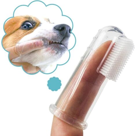 Lot de 5 Set Chiens Brosse à dents Hundezahnbürste Doigt Brosse à dents pour Chien et Chats en Silicone