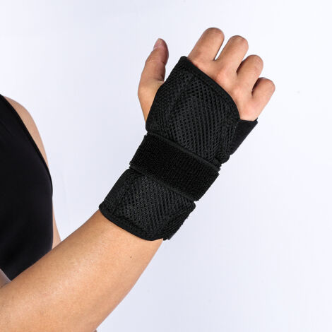 Gant de rééducation sportive main droite, noir, taille universelle, soutien et protection ciblés (1/4)