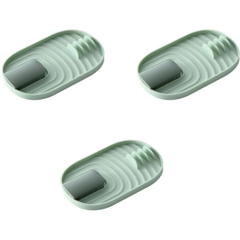 Lot de 3 accessoires de cuisine pliables, support pour couvercle et ustensiles, vert (1/5)
