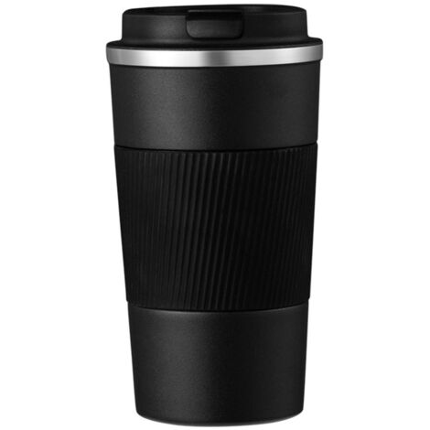 Mug isotherme en acier inoxydable 510 ml, couleur noire, conservation thermique