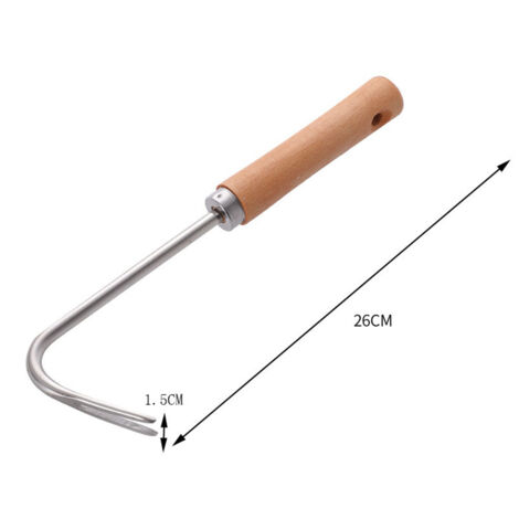 Lot De 2 Désherbeurs Manuels Acier Inoxydable Avec Manche Bois - Outils Jardinage + Gants