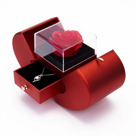 Coffret cadeau décoratif avec roses rouges, boîte cadeau élégante pour occasions spéciales