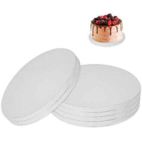 6 Pièces Plateau Gateau Rond 12 MM X 8 Inch,Support Gateau Carton,Cake Board Rond,Disque Patisserie,Cake Drum,Planche à Gâteau,Support de Presentation Patisserie,Semelle Gateau Réutilisable