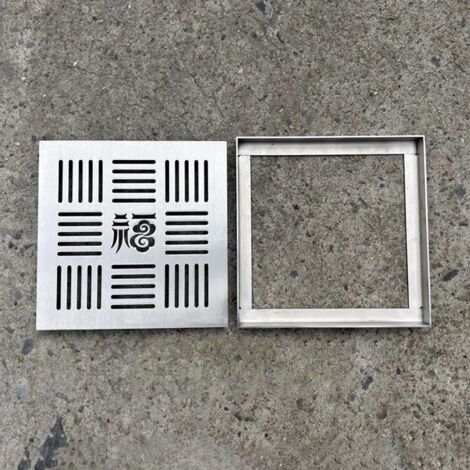 Caniveau Exterieur Grille de Drainage Plate et Carrée, Grille de Drainage Au Sol pour Bassin de Captage Extérieur, Couvercle de Fossé D'évacuation des Eaux Usées pour Terrasse de Jardin(15x15cm(5.9x5.