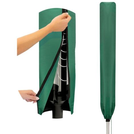 Couvercle pour séchoir à linge Tissu imperméable à l'eau, Sonnenschirmabdeckung pour Gartentrockner et Étendoir à linge 16x16x165CM Vert
