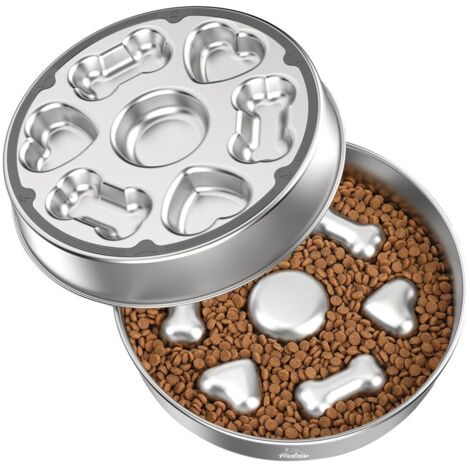 Des bols pour chiens,Anti Pousse Bol de taille moyenne, les grandes Races de chiens, Slow Feeder antidérapant,acier Inoxydable 304,avec Sol Antidérapant,lavable au lave-vaisselle