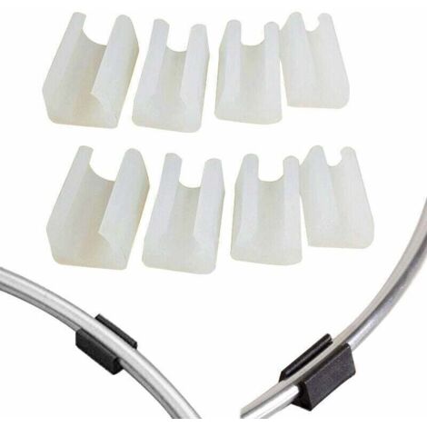 Patin Pied Chaise Tube Rond Embout Tube Pied Table Fauteuil Tampon Meuble Forme U Plastique Blanc Diamètre 14 mm,20Pcs