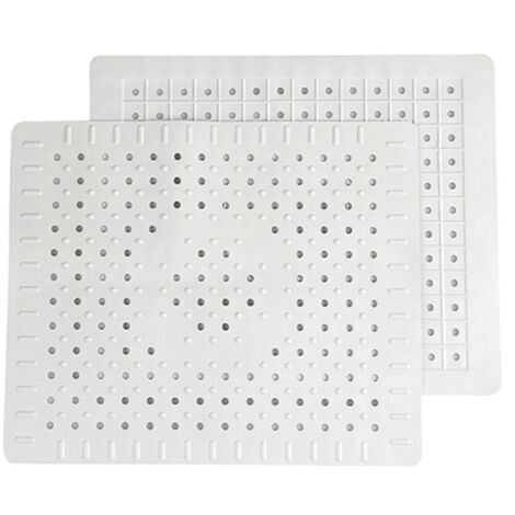 2 pièces d'évier Tapis - 31 x 26 cm-Caoutchouc-évier Tapis d'évier tapis d'évier Tapis de dissipateur de Protection - protection contre les éclaboussures - plat Mat-Blanc (1/5)
