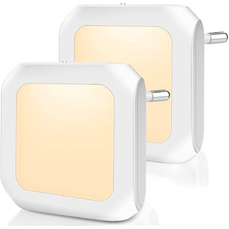 2 X Lumière de Nuit de led plug-in / socket-lumière de nuit avec jour / nuit capteur-plugin ledlamp - la nuit de la lumière-lumière chaude-dimmable-pour le bébé / chambre d'enfants