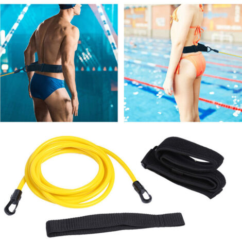 Sangle de natation réglable pour piscine - 3 m - Corde de traction - Pour l'entraînement de natation - Pour la piscine - Pour adultes et enfants