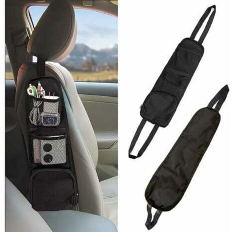 Sac de rangement latéral pour siège de voiture Sac de rangement latéral pour siège de voiture Sac suspendu multifonctionnel pour dossier de siège de voiture Rangement latéral, noir