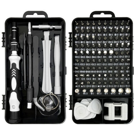 Jeu de tournevis polyvalents 115 en 1, jeu de tournevis de précision, kit de démontage pour ordinateur portable, adapté aux smartphones, iPads, tablettes, produits électroniques (1/5)