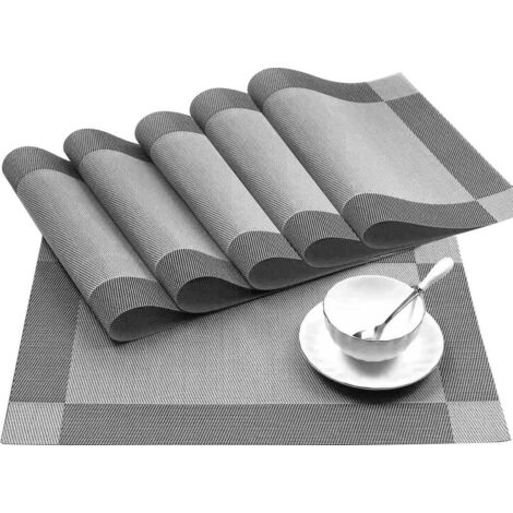 Set de table Set de 6 pièces, antidérapant, Lavable set de tables, de PVC résistant à la Chaleur, des Sets de table, Placemat Moderne, set de Table de cuisine, Table de salle à manger à la Maison le R