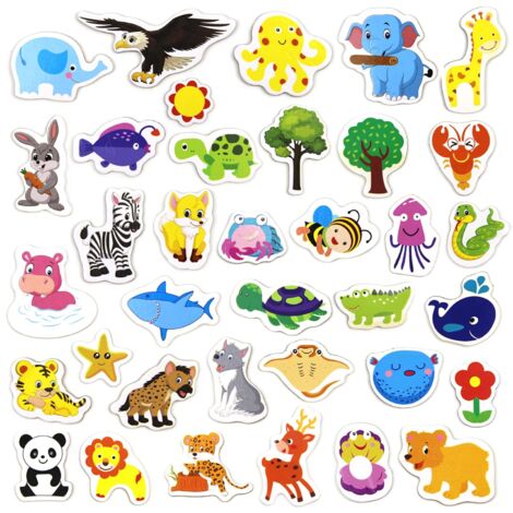 36 Pièces Aimants de Réfrigérateur, Aimants de Refrigérateur Enfant avec de Beaux Animaux Magnet Frigo Mignonne pour Réfrigérateur et Photos Magnet Frigo