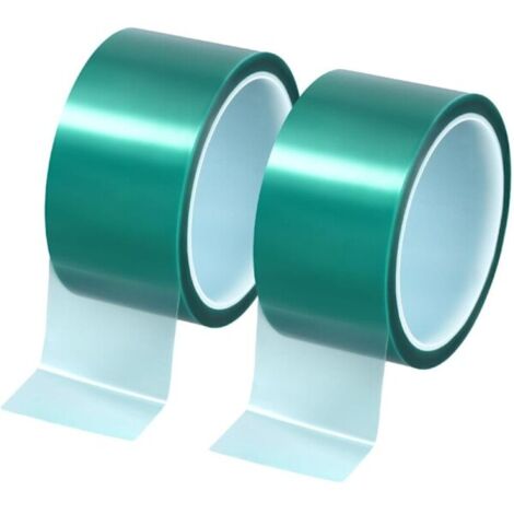 2 rouleaux de ruban adhésif résistant à la chaleur pour sublimation 50 mm x 33 m, ruban adhésif haute température pour impressions électroniques (vert)