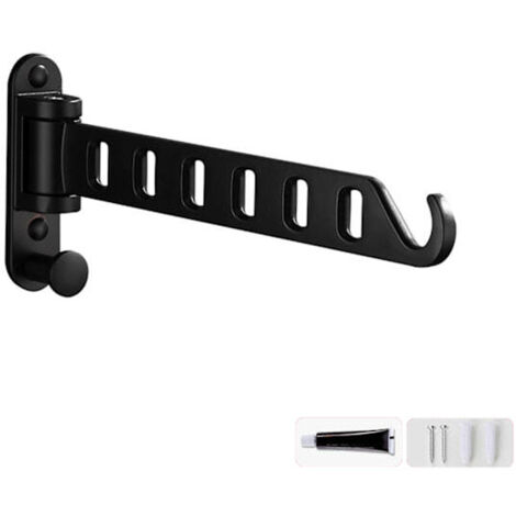 Cintre mural pliable en métal pour lavabo, séchoir, pour la maison, le dortoir, le balcon, robuste, noir, 0,27 (1/4)