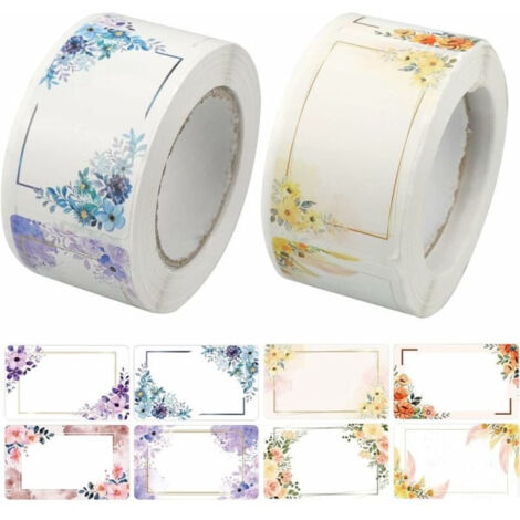 Lot de 500 étiquettes autocollantes pour pots de confiture, 2 rouleaux, pour la cuisine, la mise en conserve artisanale